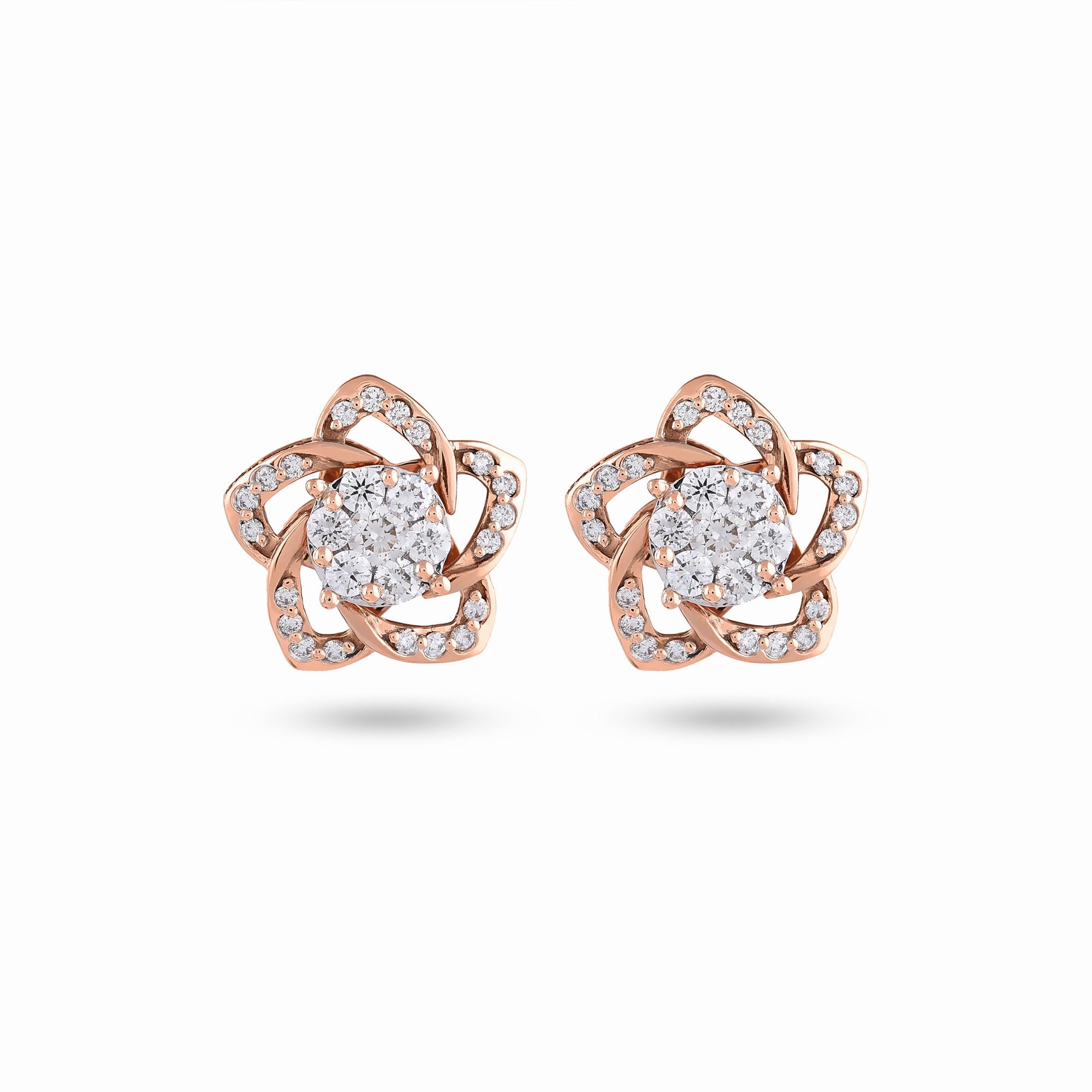 14K White Gold Pave Diamond Earrings for Men & Women 3/4ct Studs Real  Diamonds 406918