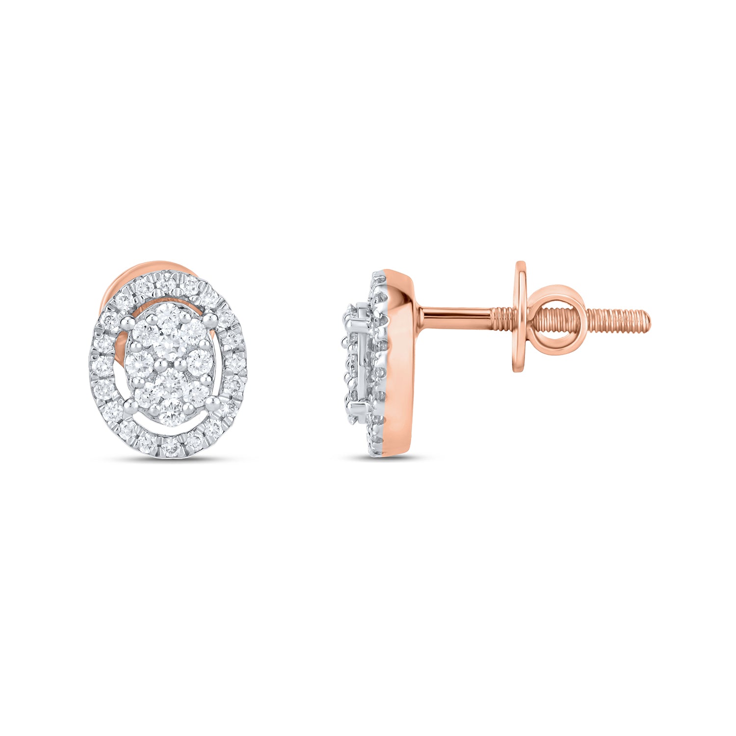 Classic Oval Diamond Stud Earrings| Caitlyn Minimalist