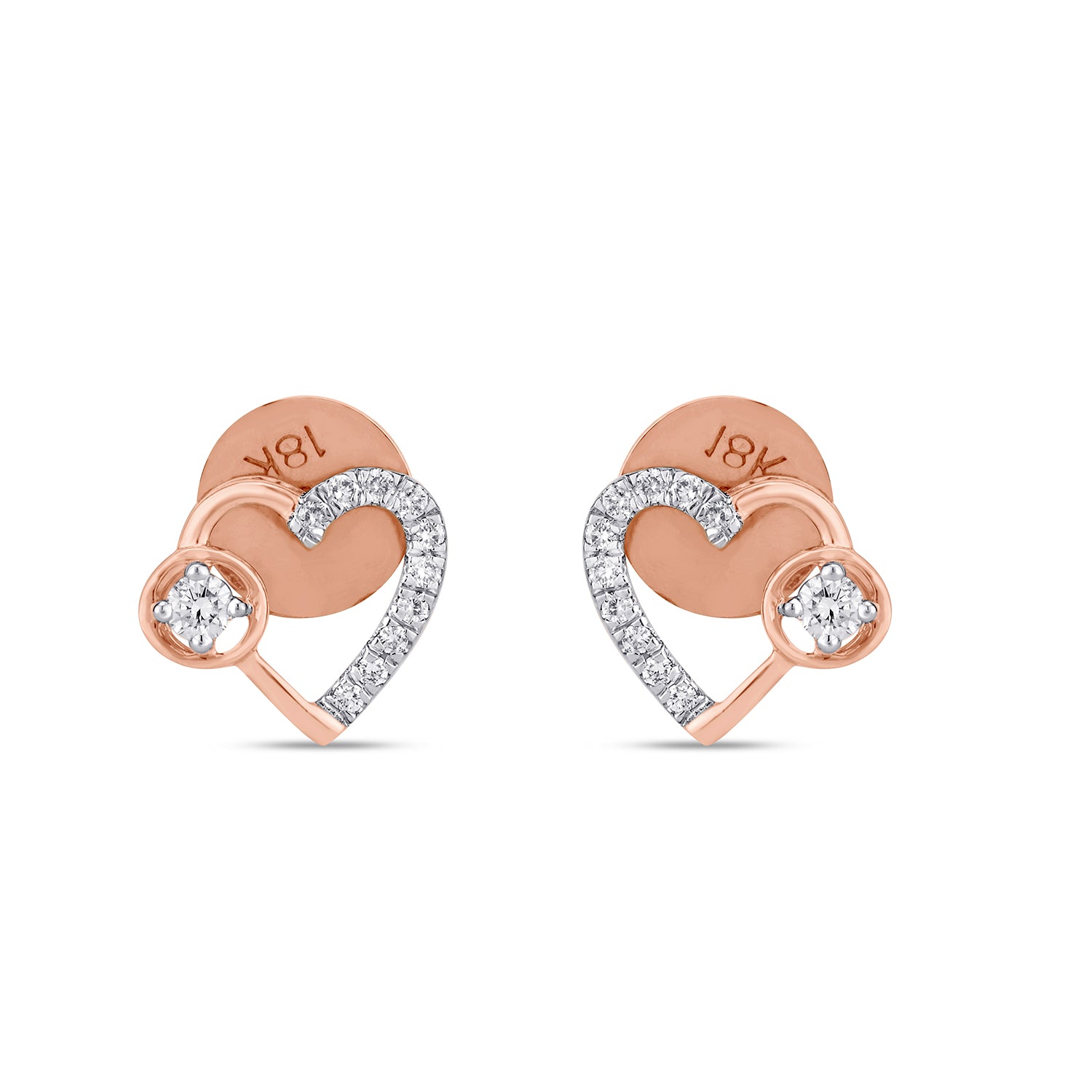 Hear shapped Diamond  Earrings