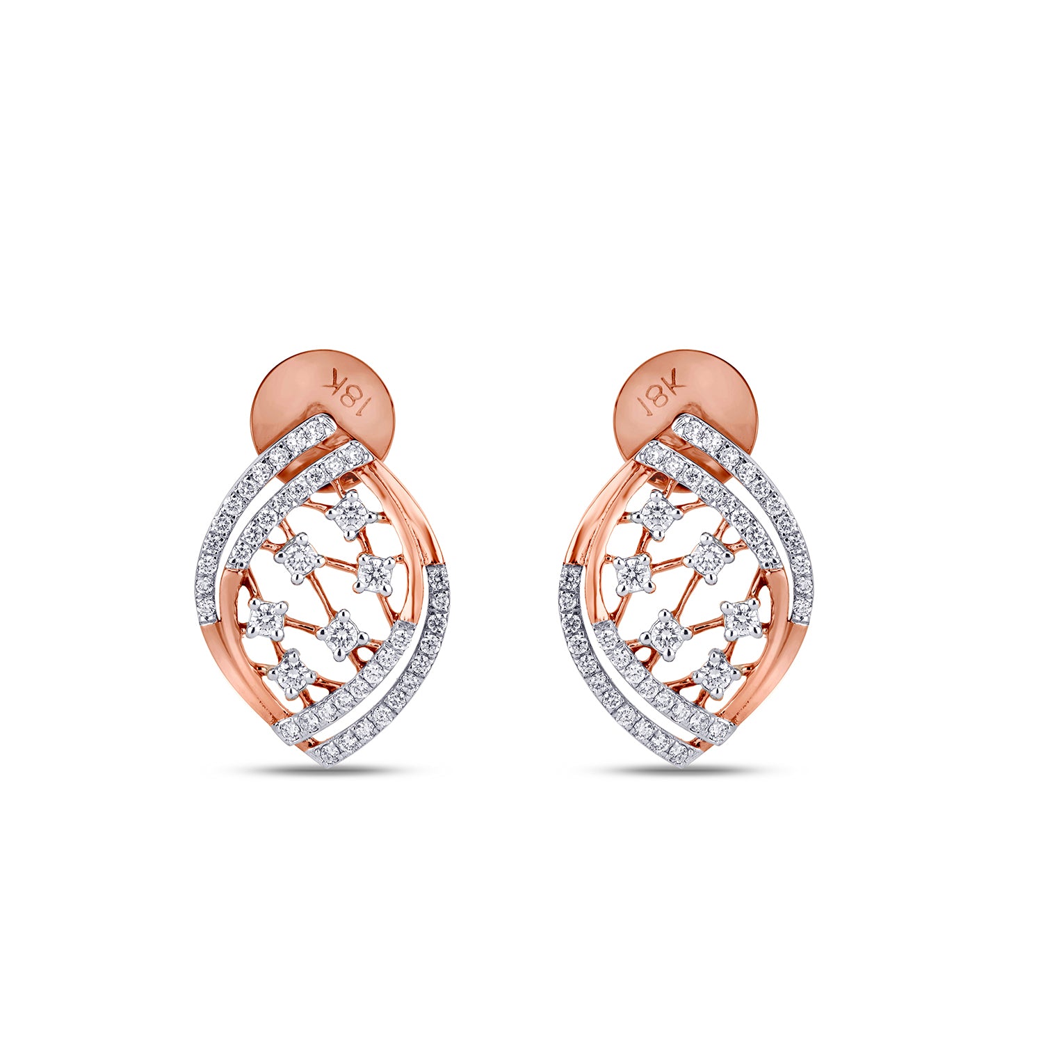 Dazzel Leaf Diamond Earrings