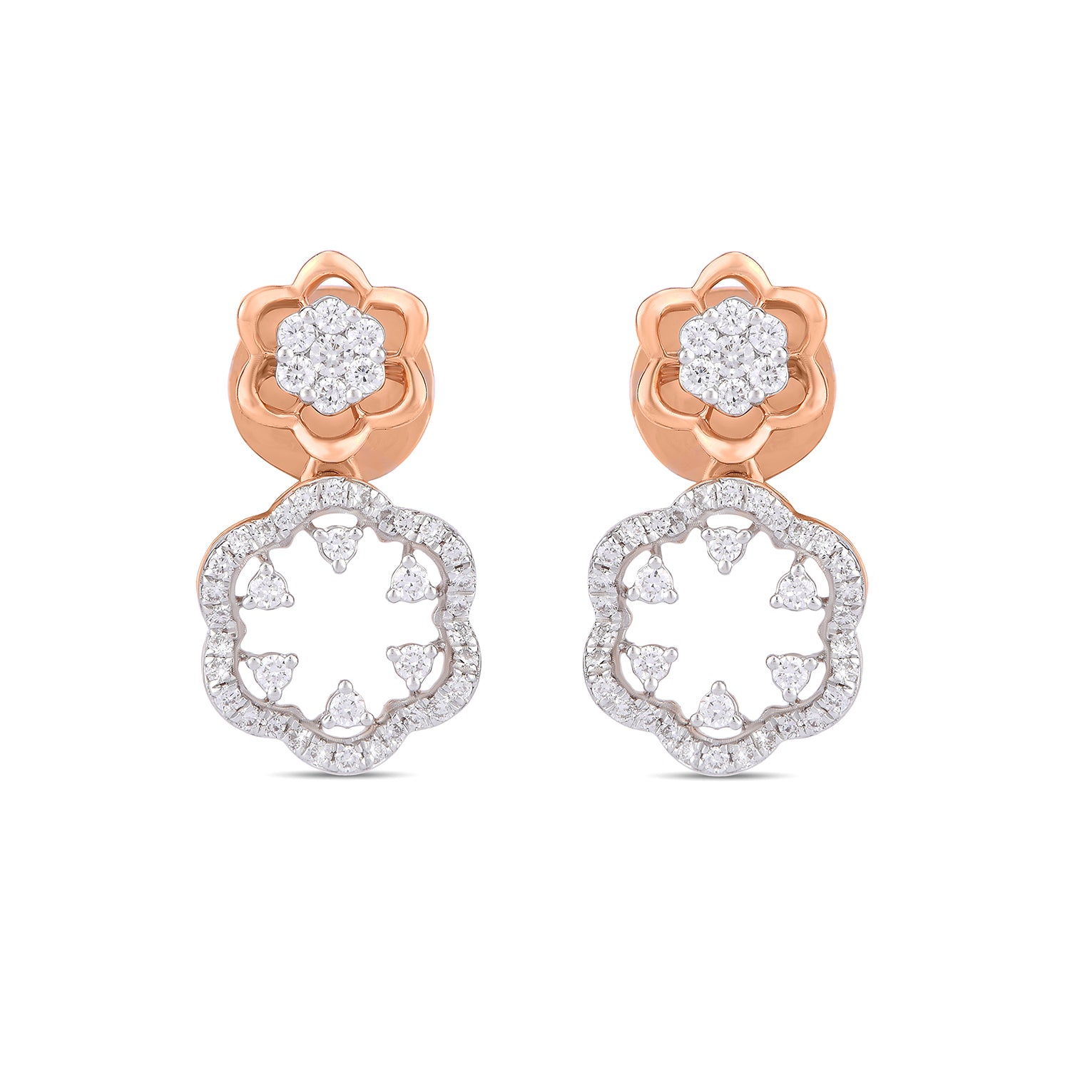 Encircling Floral Diamond Drop Earrings