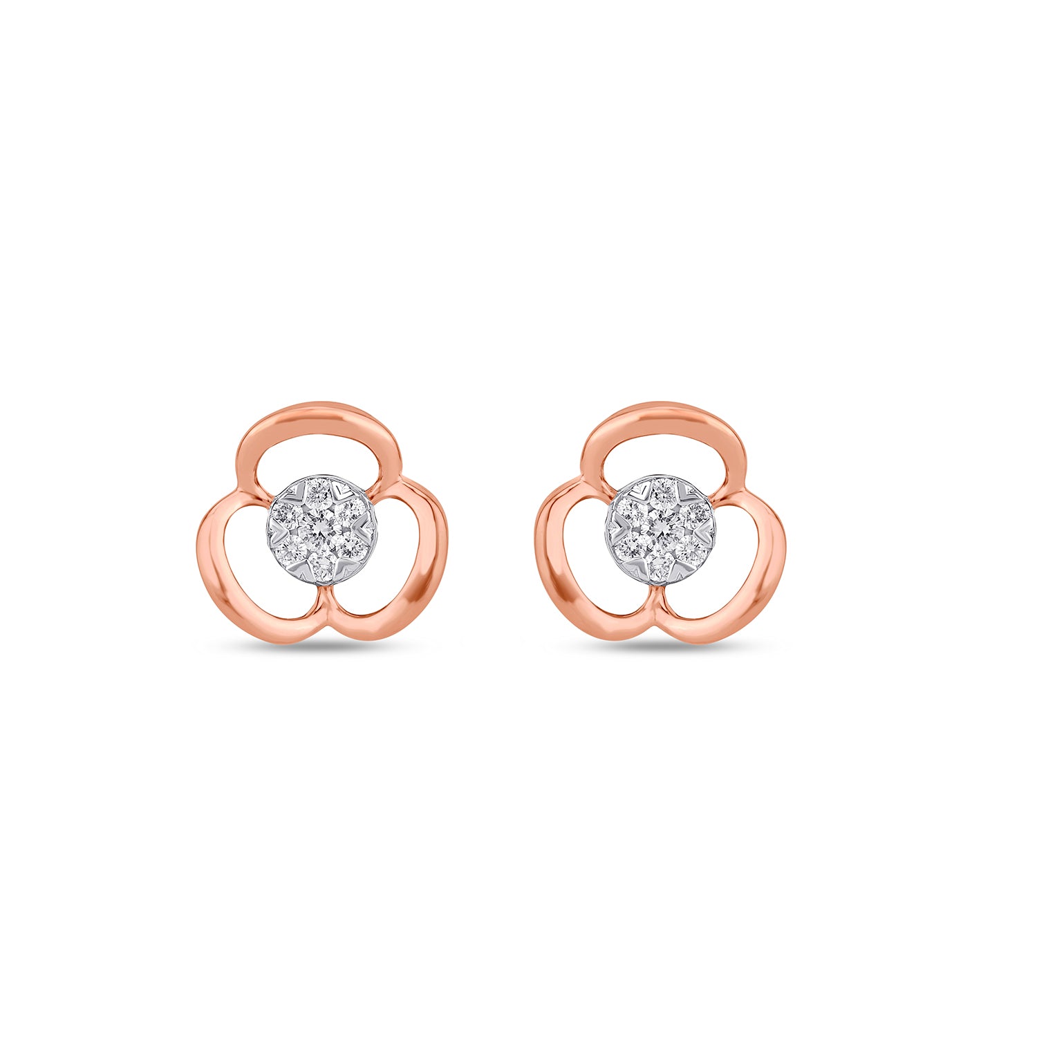 Dainty Blossom  Diamond Stud Earrings