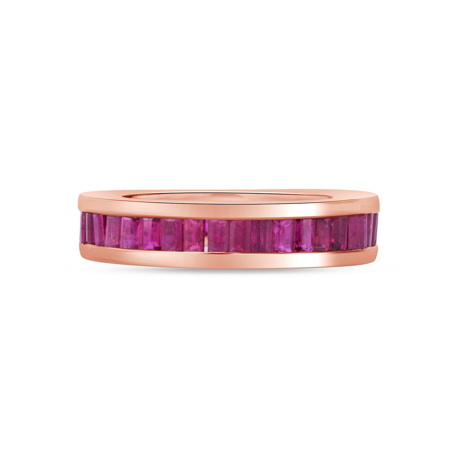 Red Ruby Baguette Eternity band